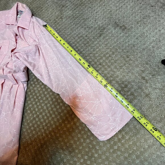 Vintage Retro 80s Pink Power Lunch Dolman Belted Midi Front Slit SZ 12/8 Dress - Picture 14 of 16